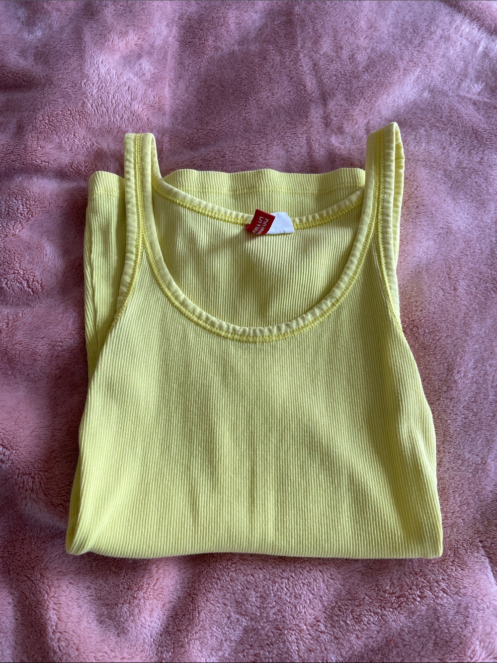 Divided Yellow Ribbed Tank Top, size 4 - Picture 2 of 4